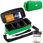 Quiver Time Green Bolt Card Carrying Case fits Pokemon Cards and other TCG Games - Storage Bag for Playing/Trading Cards and Deck Box (Straps, Dividers & 100 Apollo Card Sleeves)