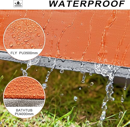 Miniatura 3 de Camppal Tienda de campaña para 2 a 3 personas, resistente al viento, resistente al viento, para mochileros, senderismo, caza, motociclismo y ciclismo