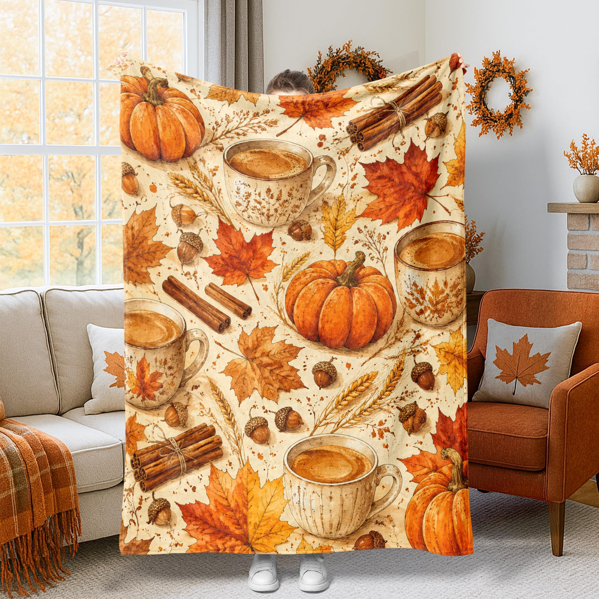 Couverture citrouille et plaid moelleux pour éliminer les frissons sur votre canapé ou lit