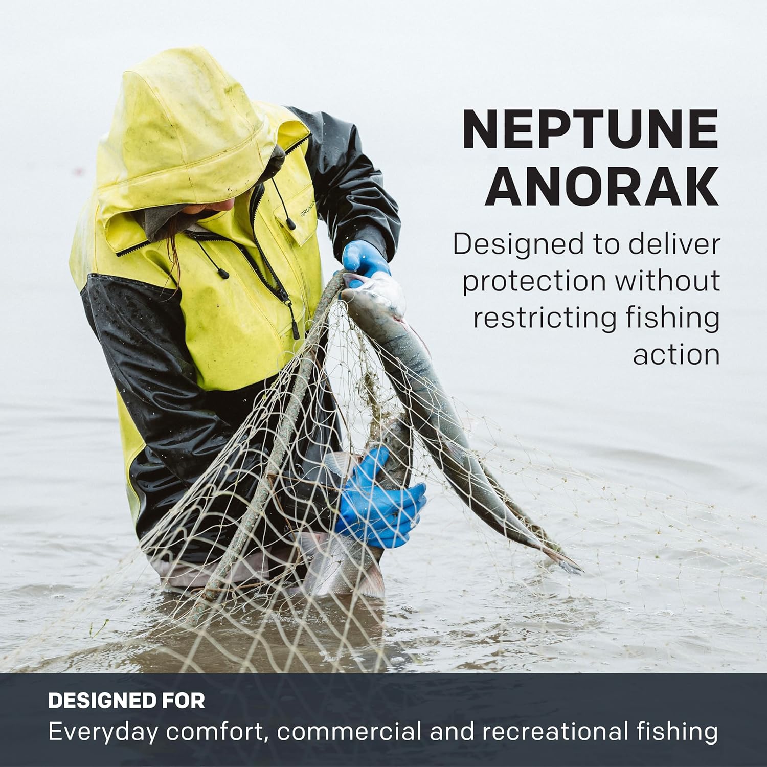 Grundens Men’s Neptune Commercial Fishing Pullover Anorak | Waterproof, Adjustable - Image 2