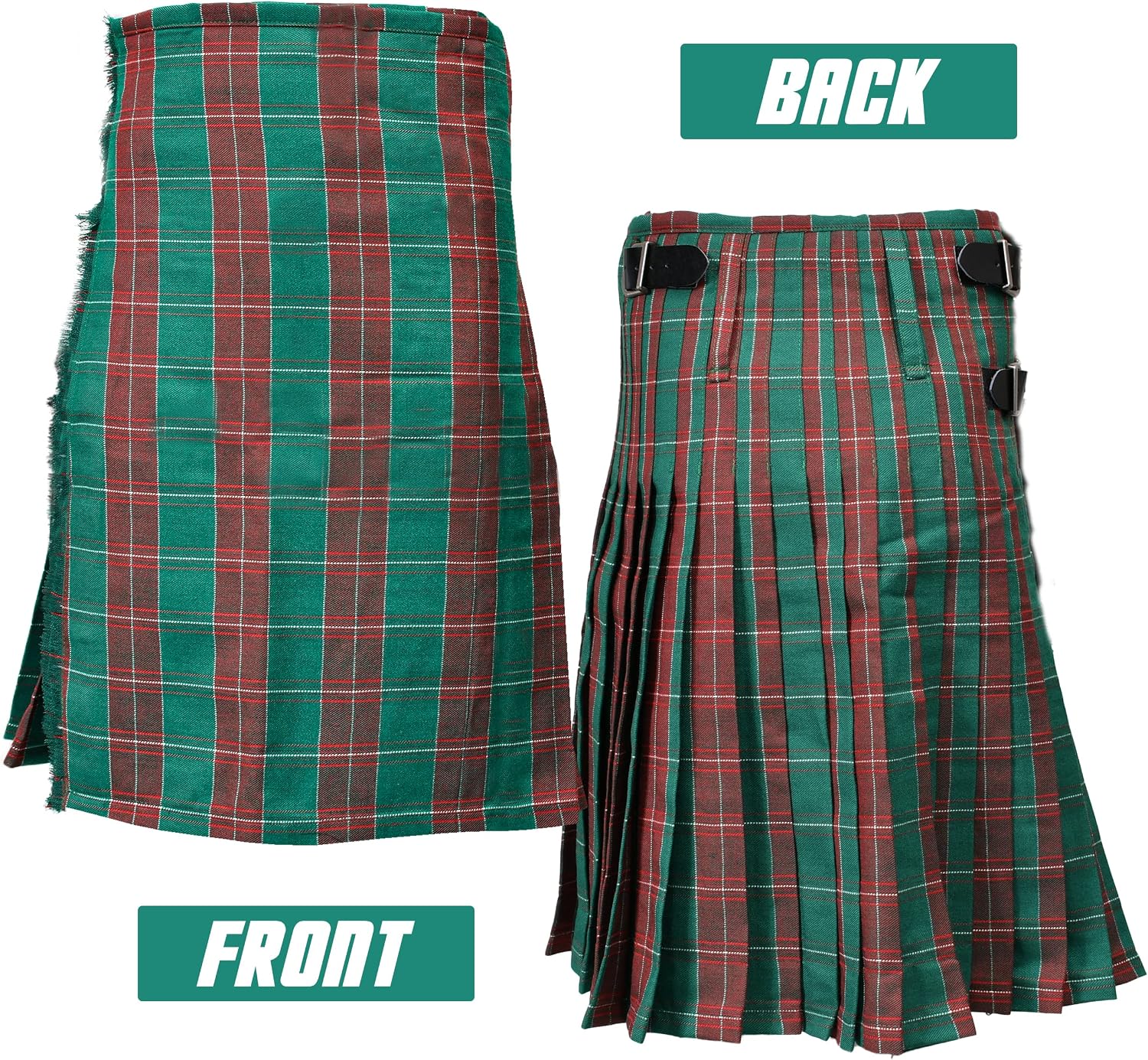 Kilt for Men I Scottish Tartan Kilt Polyviscose 8 Yard Traditional Mens Kilt