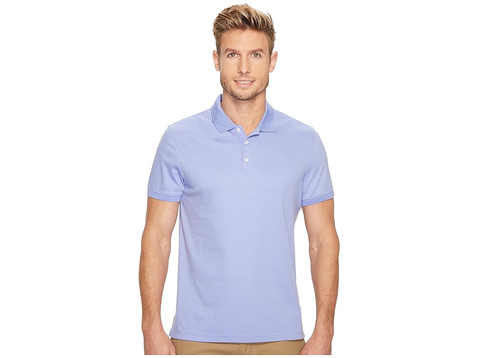 

Calvin Klein Liquid Cotton Stripe Polo (Jacaranda) Men's Short Sleeve Knit