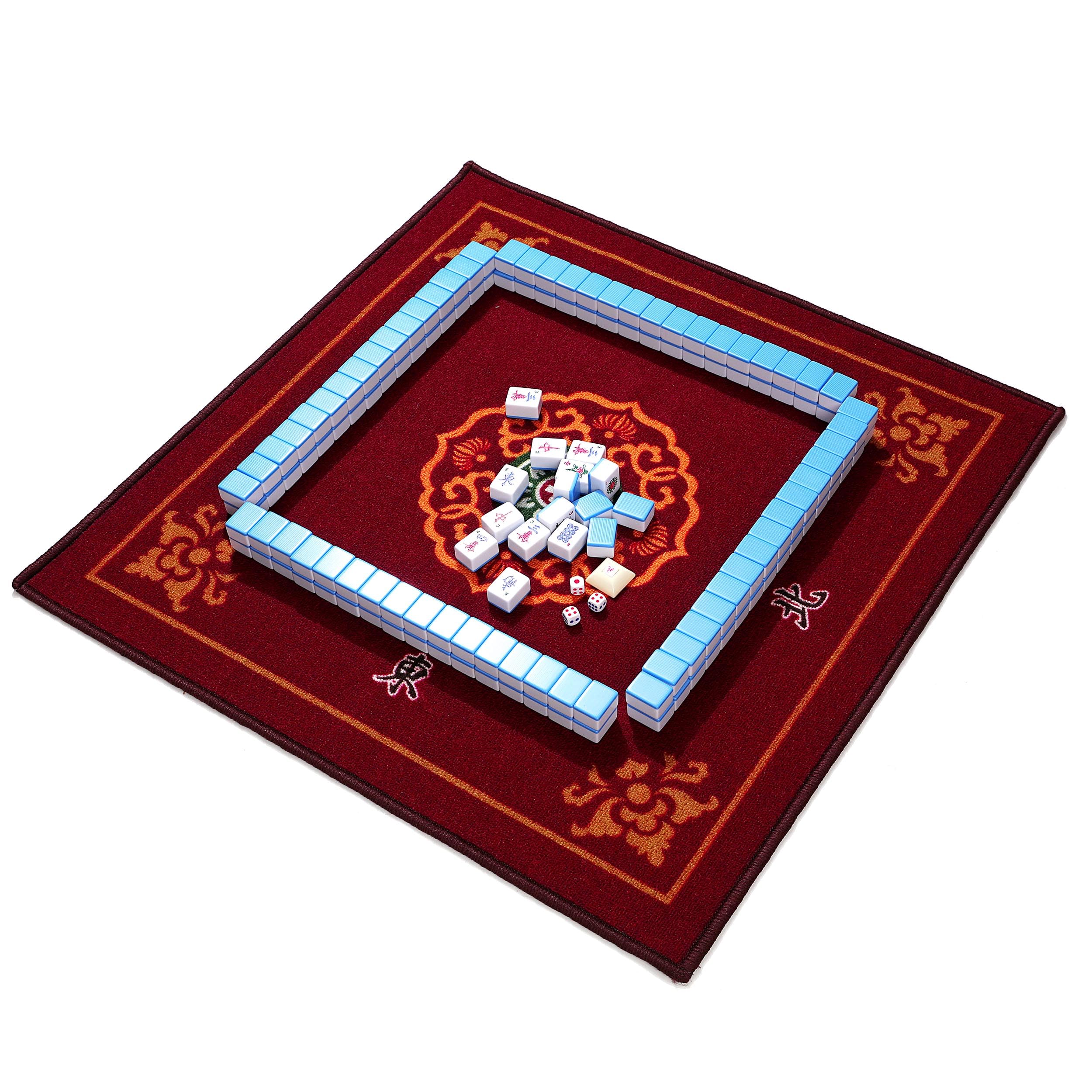 Mose Cafolo Chinese Mahjong Game Set 1.5 X-Large 144 Numbered White Blue Melamine Tiles with Carrying Travel CaseComplete Majong Majiang Mah Jonng Game Set product thumbnail 9