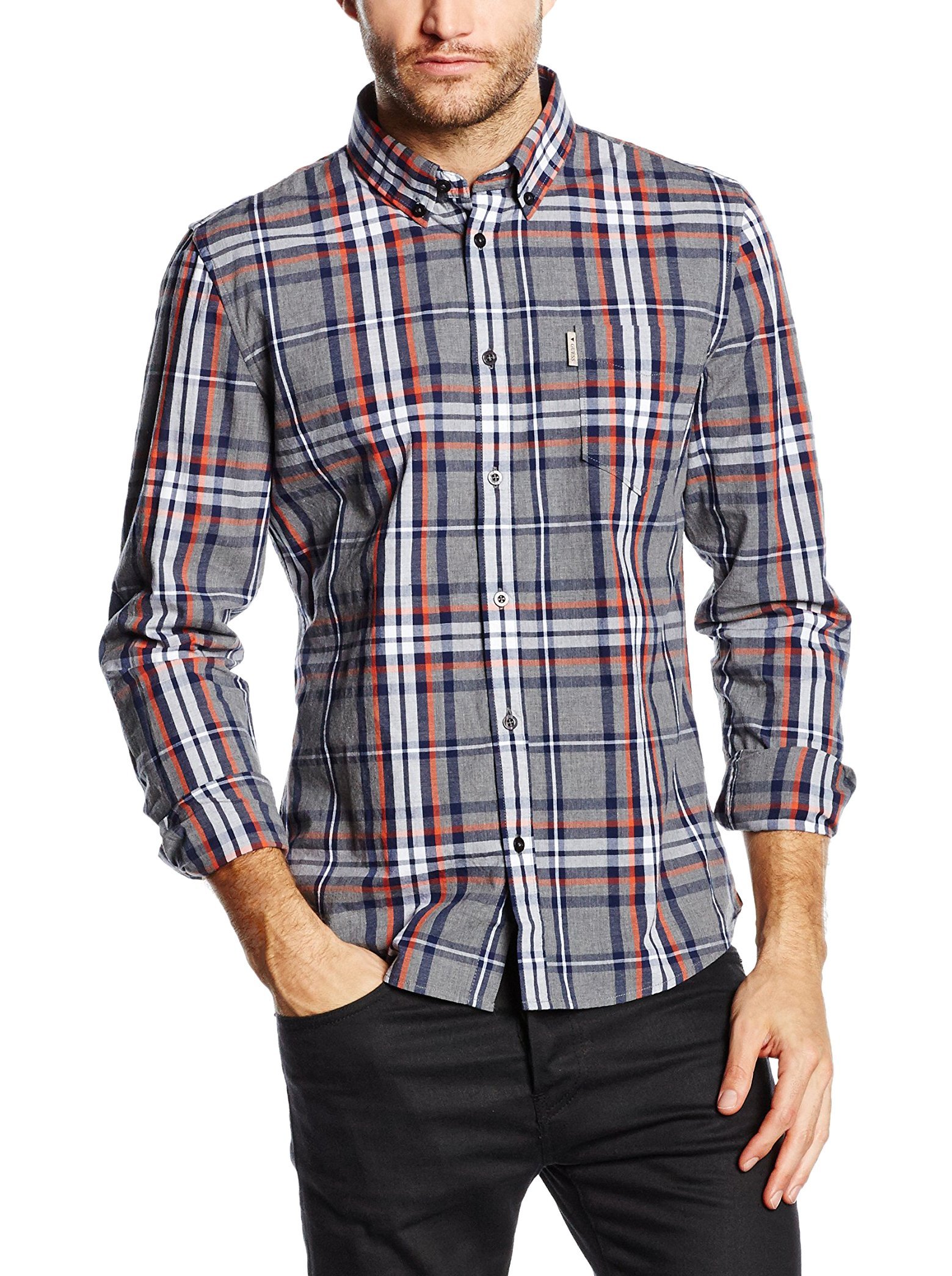 Guess - Camicia L/S Pop Shirt, Uomo