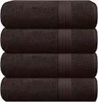 GLAMBURG Premium Cotton 4 Pack Bath Towel Set - 100% Pure Cotton - 4 Bath Towels 27x54 - Ideal for Everyday use - Ultra Soft & Highly Absorbent - Orange