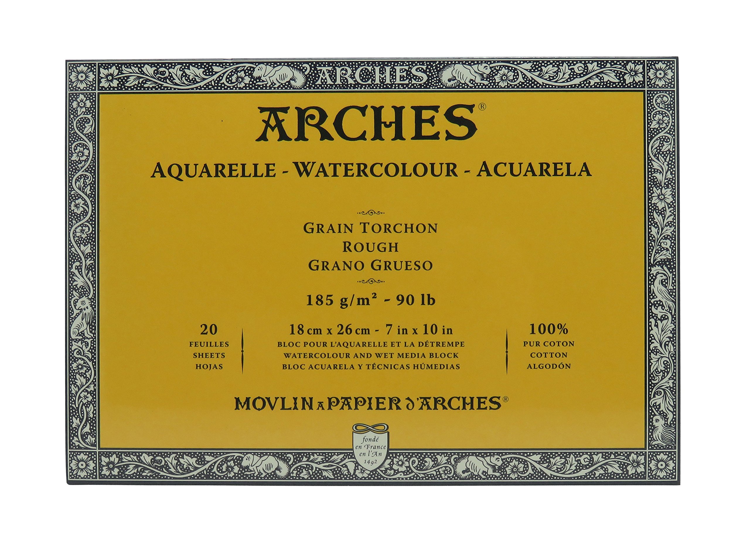 Arches - Papel de acuarela, bloc 12 hojas engomado 1 lado, grano fino, 300 g/m², 23 x 31 cm — view 23