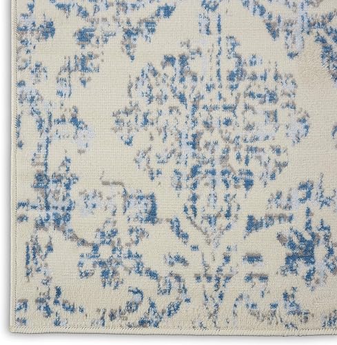 Miniatura 5 de Nourison JUB09 Jubilant Vintage Damasco - Alfombra de estilo vintage, Polipropileno, Marfil, azul