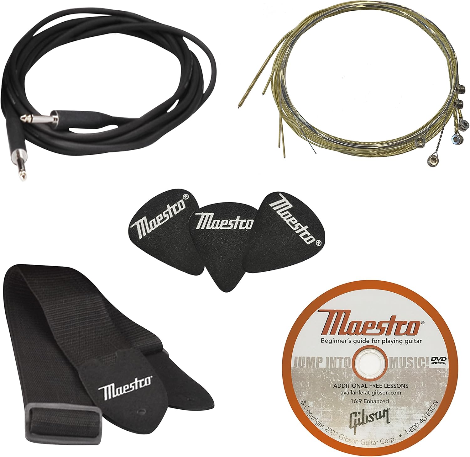 Maestro by Gibson Electric Guitar Starter Package, Black Ebony Electric Guitar