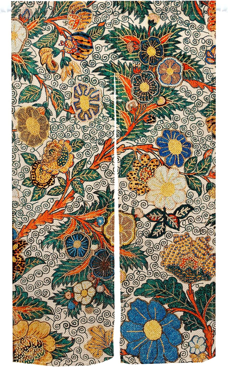 ChloropLastid Floral Noren Japanese Curtain Doorway Curtain, Boho Mid Century Tapestry for Wall Hanging, Japanese Noren Bedroom Partition Kithchen Divider Bathroom Door Decor, 33.5"x 59"