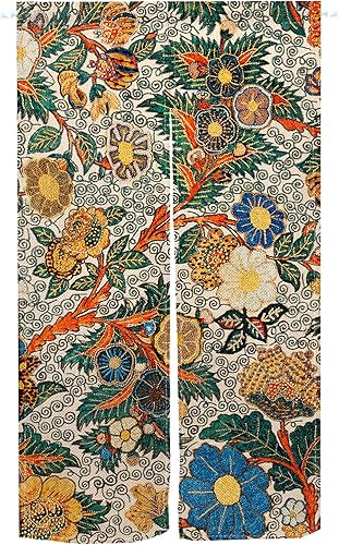 Miniatura 19 de ChloropLastid Cortina japonesa para puerta con bonito gato Noren, tapiz de gato naranja para colgar en la pared, partición japonesa Noren