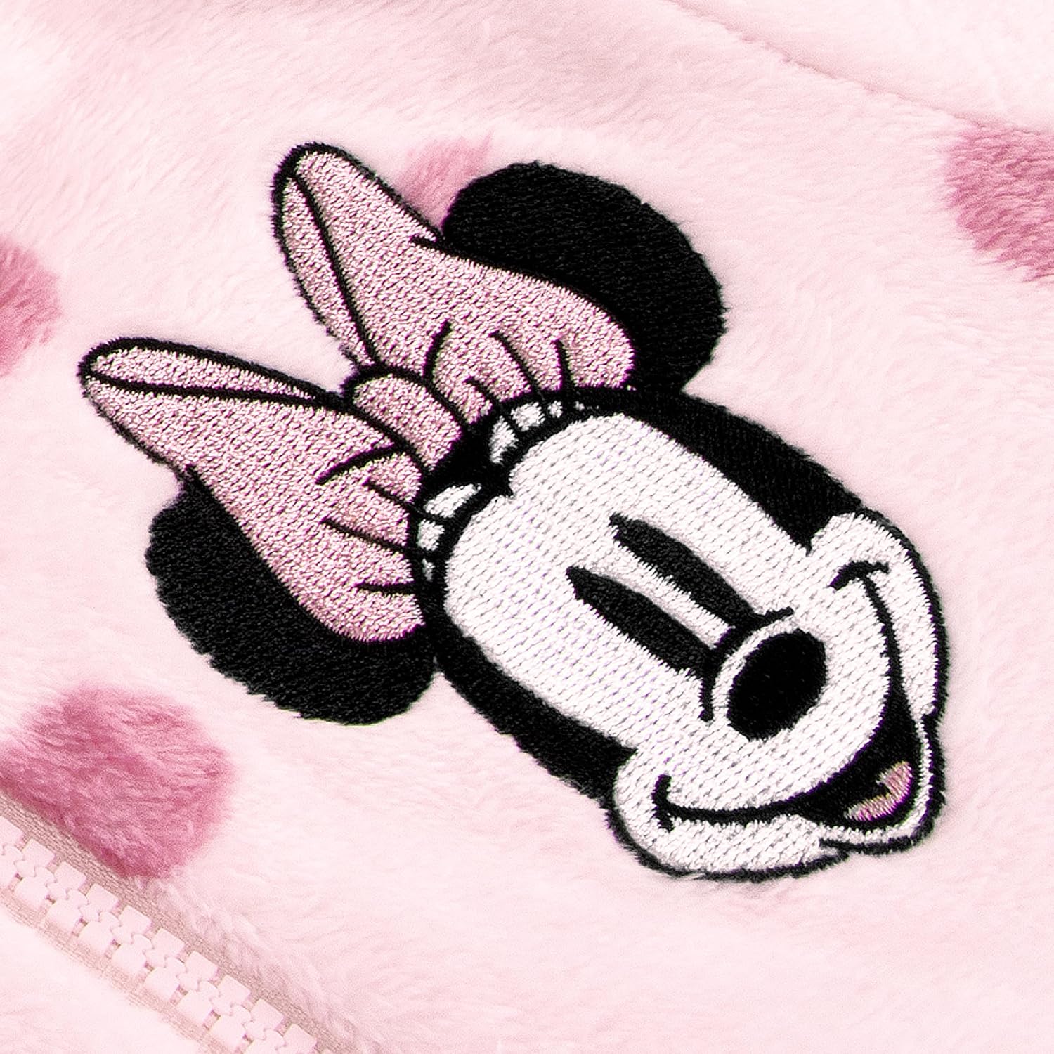 Disney Minnie Mouse Onesie, Girls Onesie With Minnie Mouse Ears And Bow, Fleece Girls Pajamas