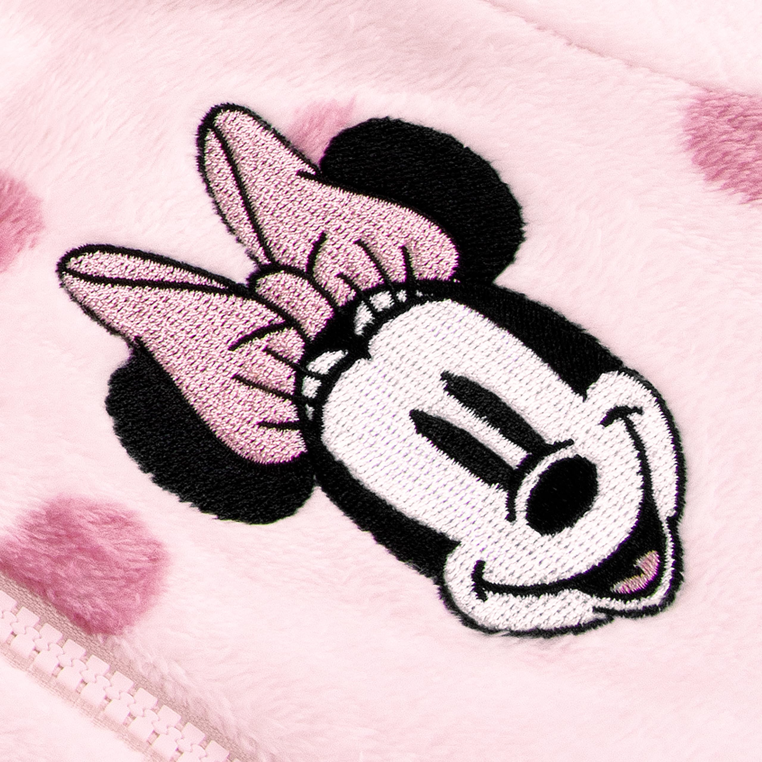 Disney Surpyjama, Surpyjama Fille Minnie Mouse, Pyjama Enfant Fille avec Oreilles 3D Et Nœud, Pyjama Combinaison Enfant en Polaire