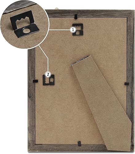 Miniatura 5 de Sapowerntus Marcos de fotos de madera rústica de 8 x 10 pulgadas, diseño de corazón de casa de campo, marco de fotos familiares de madera maciza,