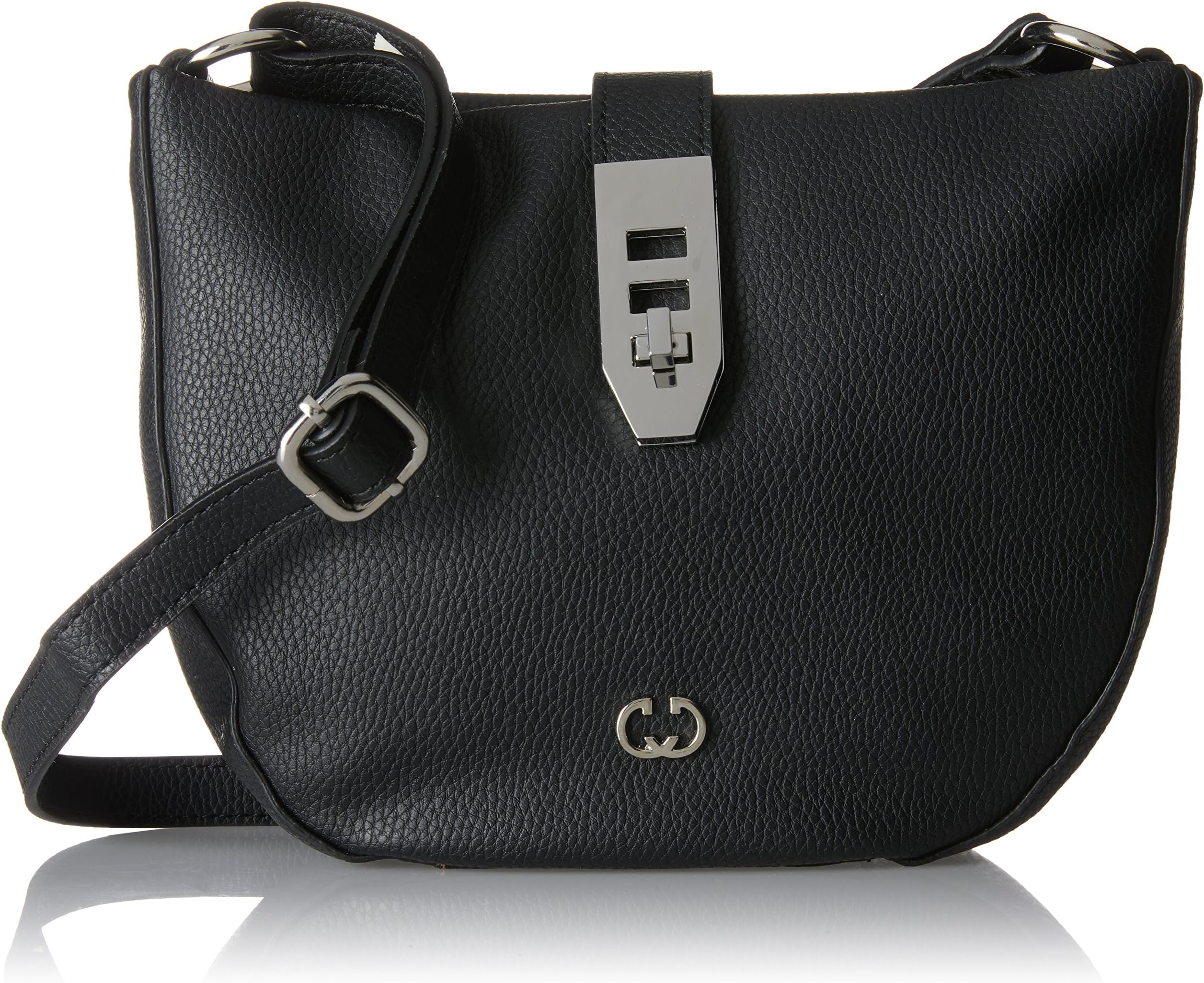 Round Rings Shoulderbag Shz, Women’s Cross-Body Bag, Schwarz (Black), 6.5x19x24 cm (B x H T)