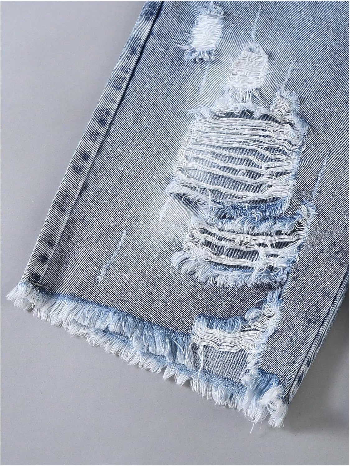 WDIRARA Boy's Ripped Frayed Hem Denim Bermuda Shorts Distressed Mid Rise Jean Shorts - Image 3