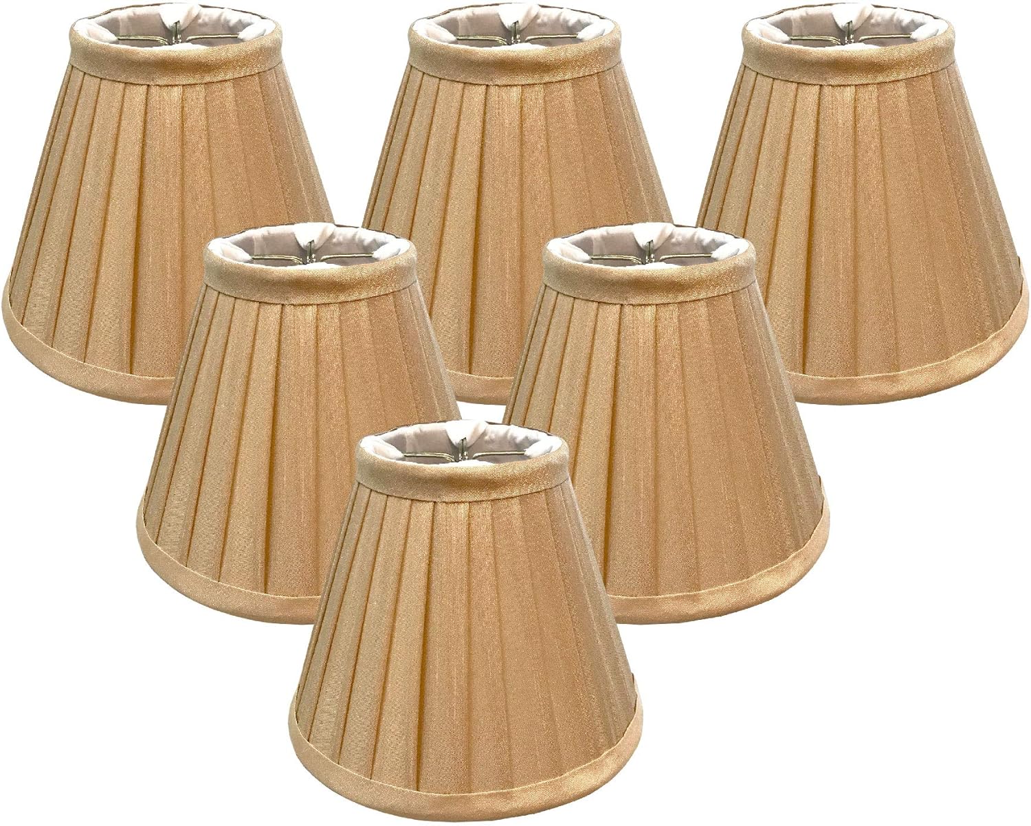 Royal Designs, Inc. CS-841AGL-6 Pleated Empire Chandelier Shade, 3 x 6 x 5, Antique Gold, 6-Pack