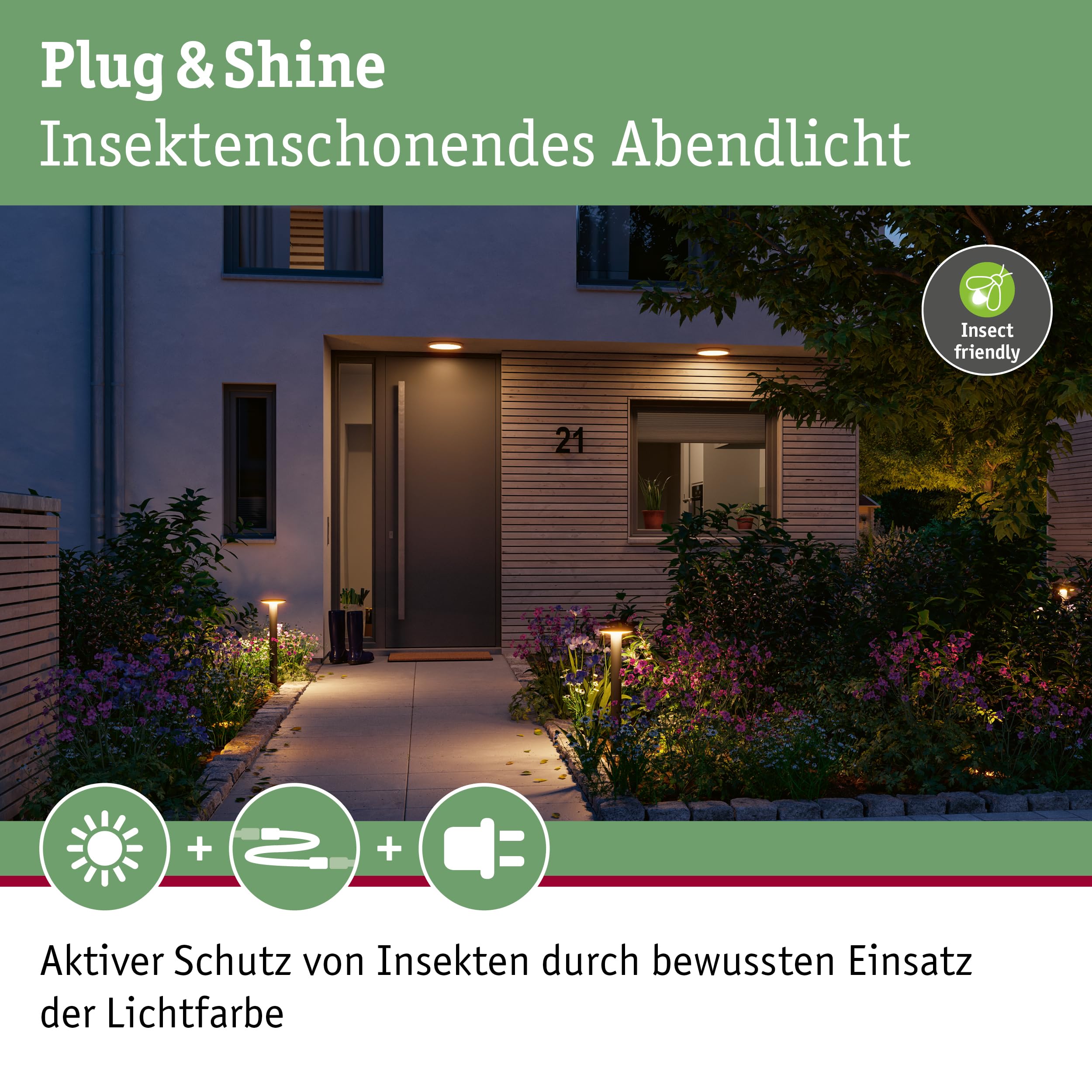 Paulmann 94755 Apparecchio per esterni LED paletto d’illuminazione Smart Home Zigbee Plate illuminazione delicata per gli insetti IP44 600mm Tunable Warm 280 lm 230V dimmerabile antracite metallo