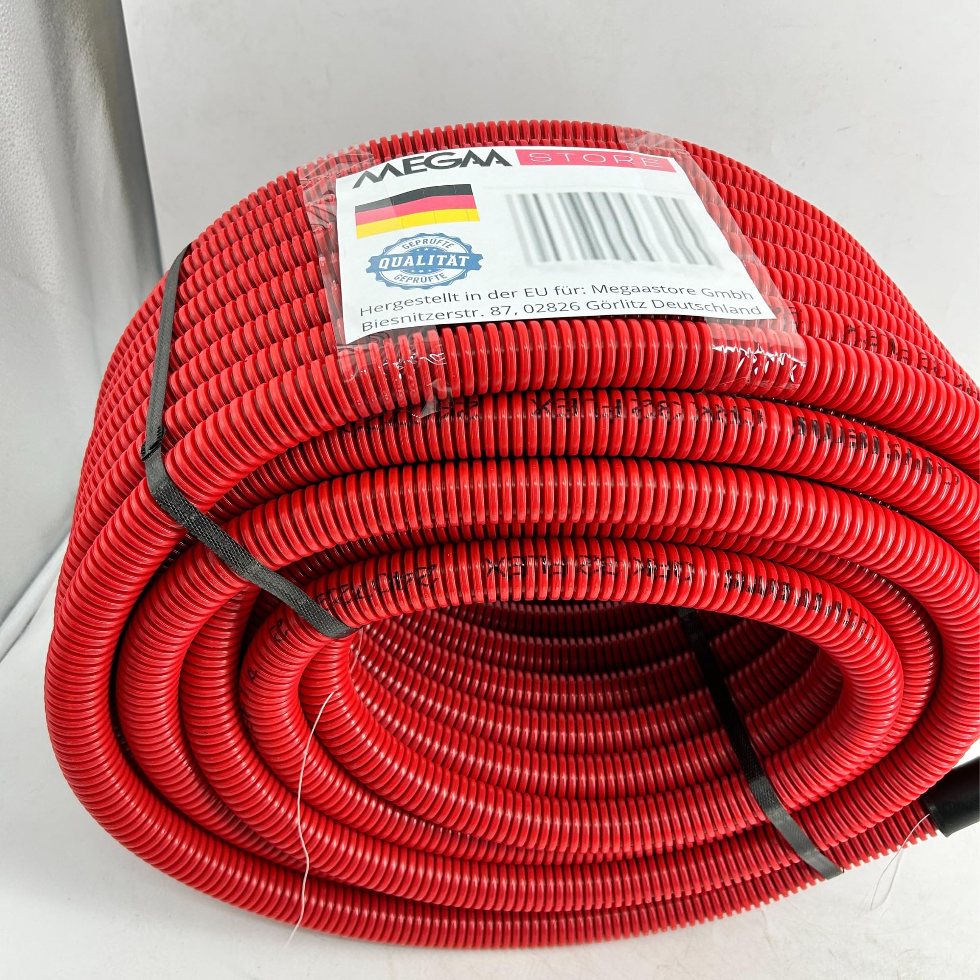 Unterirdisches Wellrohr M50 mm | Leerrohr Elektrorohr Erdwellrohr Rot | 5m 10m 25m 50m (50 meter)
