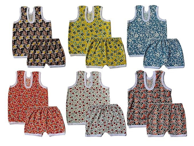 Lariyo Kids Cotton Tshirt and Trouser Combo Set (Pack of 6) - Allover Printed