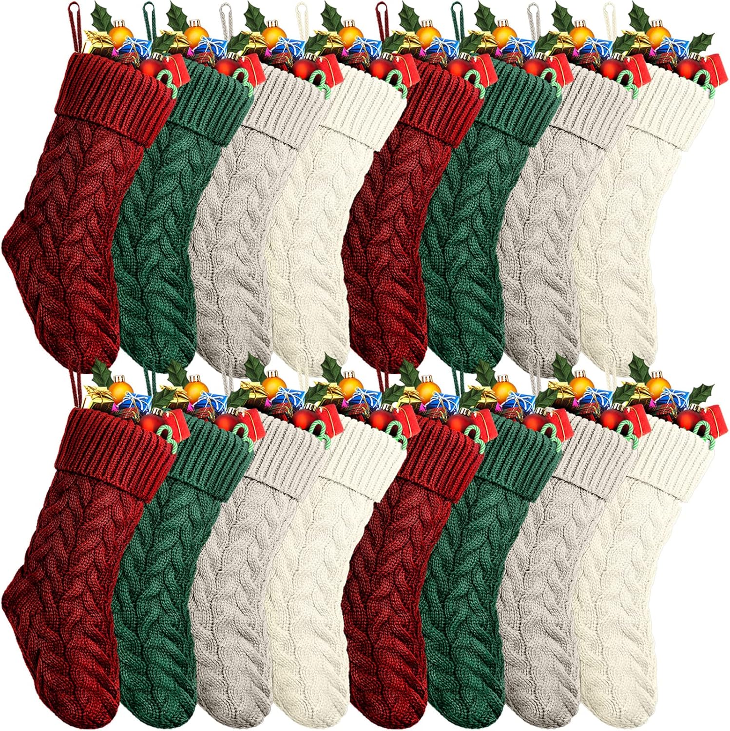 Vinsot 16 Pack Christmas Stockings Bulk 18 Inches Large Christmas Stocking In Bulk