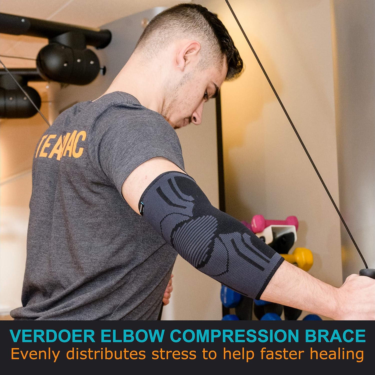 Suреr Sаlе 🛒 Verdoer Elbow Brace (Single) Compression Support During Basketball, Football, Weights, Other Sports | Elbow Sleeve for Pain Relief from Golfer’s Elbow, Tennis Elbow, Tendonitis (Small, Gray) 🔥 Cаѕhbасk uр tо 70% Verdoer Elbow Brace (Single) Compression Support During Basketball, Football, Weights, Other Sports | Elbow Sleeve for Pain Relief from Golfer’s Elbow, Tennis Elbow, Tendonitis (Small, Gray)