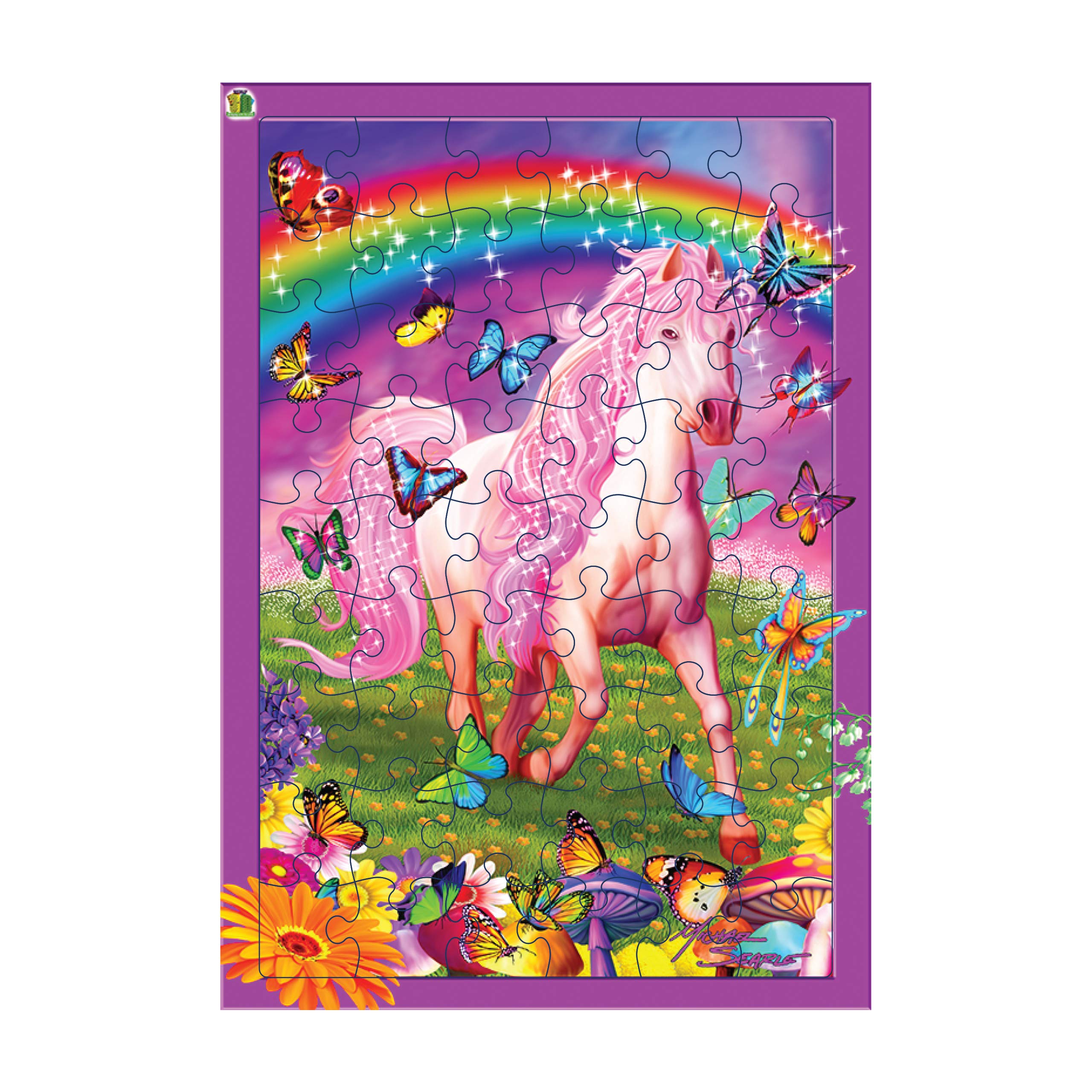 3D LiveLife Tray Jigsaw Puzzle - Pink Pony Dazzle. Lenticular 3D Horse Puzzle with 40 Pieces! Tray Puzzle Range from Deluxebase. Original Artwork Licensed from Renowned Artist, Michael Searle!