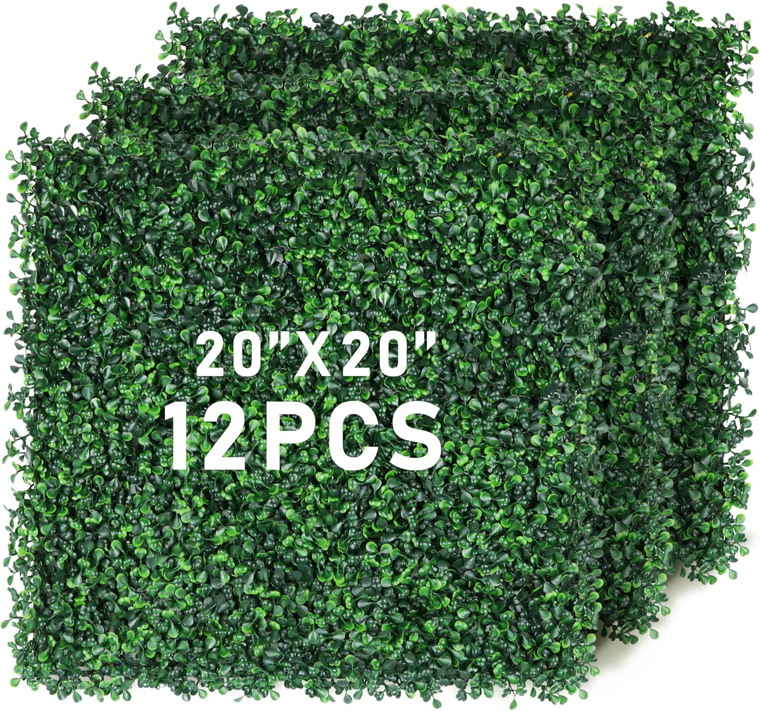 HEDGE MAZE Grass Wall Panels 12pc 20" x 20" Greenery Wall with UV Protection Boxwood Panels Grass Wall Backdrop Durable Green Wall Decor Suitable for Events, Indoor, Outdoor Decor
