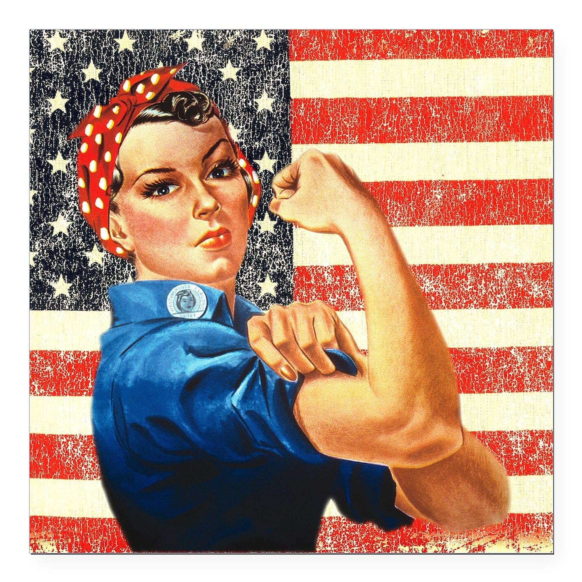 CafePress Rosie The Riveter Square Car Magnet 3 X 3 Square Car Magnet, Magnetic Bumper Display