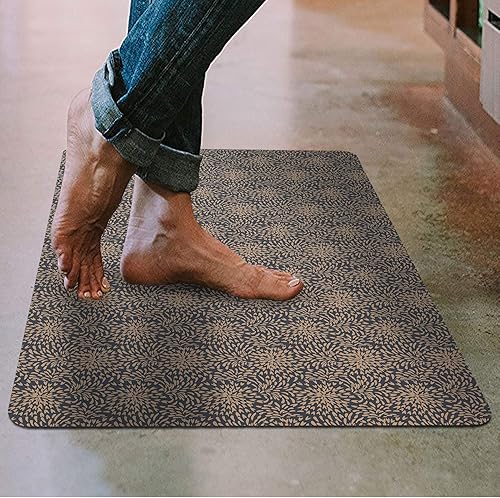 Miniatura 3 de Alfombrilla Shape28, ultra delgada para la cocina, con respaldo de goma antideslizante, 35 x 23 pulgadas, azul oscuro