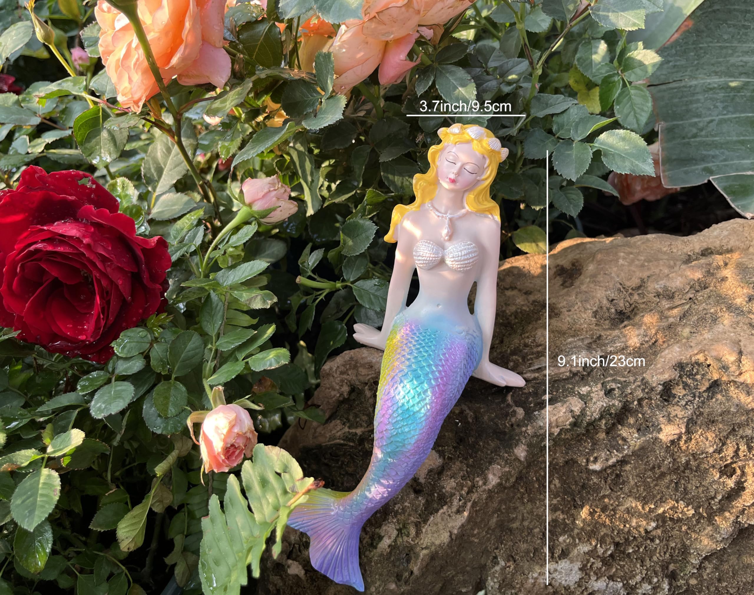 Figurines Sirène En Résine Pour Aquarium - Lot De 6 - Décoration Sous-marine Colorée Et Sans Danger Pour Les Poissons