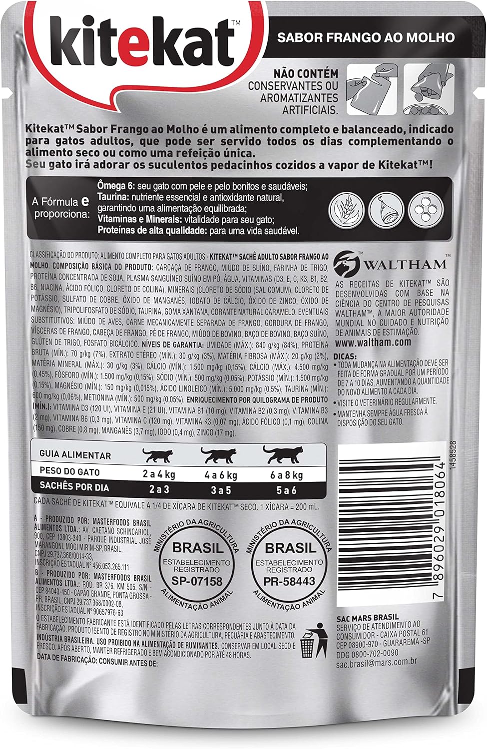 Pack Ração Úmida Kitekat Sachê Frango ao Molho para Gatos Adultos 70 g - 48 unidades Pack Ração Úmida Kitekat Sachê Frango ao Molho para Gatos Adultos 70 g - 48 unidades