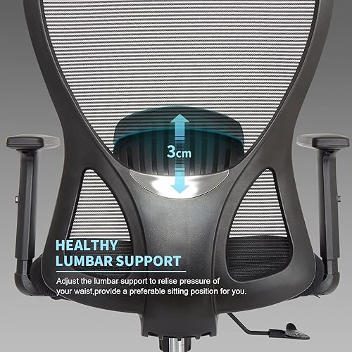Miniatura 5 de XDASH Office Chair Armless Mesh Office Chair Black Swivel Lift Executive Computer Chair Bureaucrat Chair Mesh Fabric Computer Armchair Office Staff