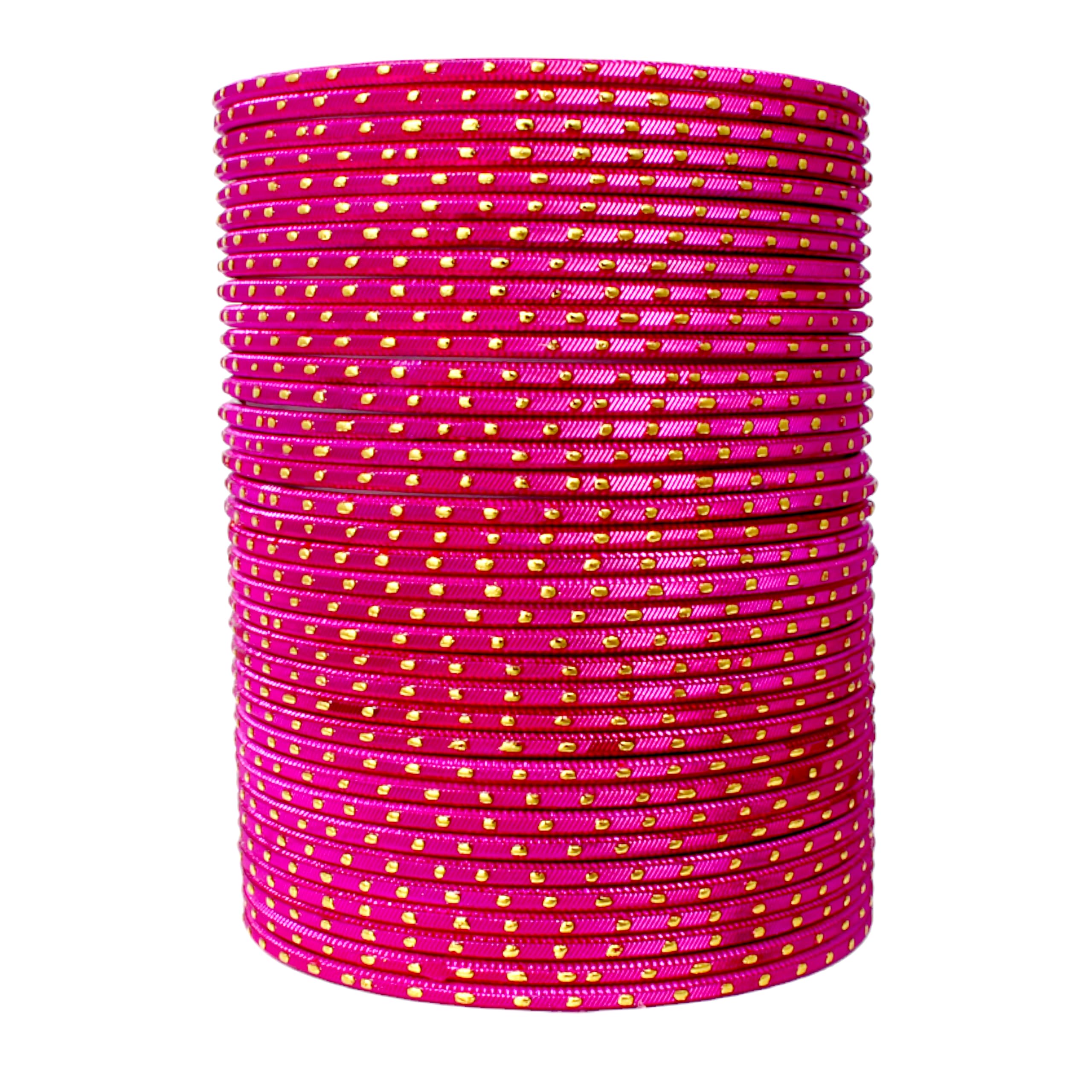 Blulune Matte Finish Golden Dotted Bangle Jewelery Set for Women and Girls (Pack of 36) BL B NA-73