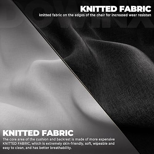 Miniatura 7 de Dowinx Silla de juegos de tela con reposapiés, silla de jugador grande y alta con soporte lumbar, silla de computadora con respaldo ancho para