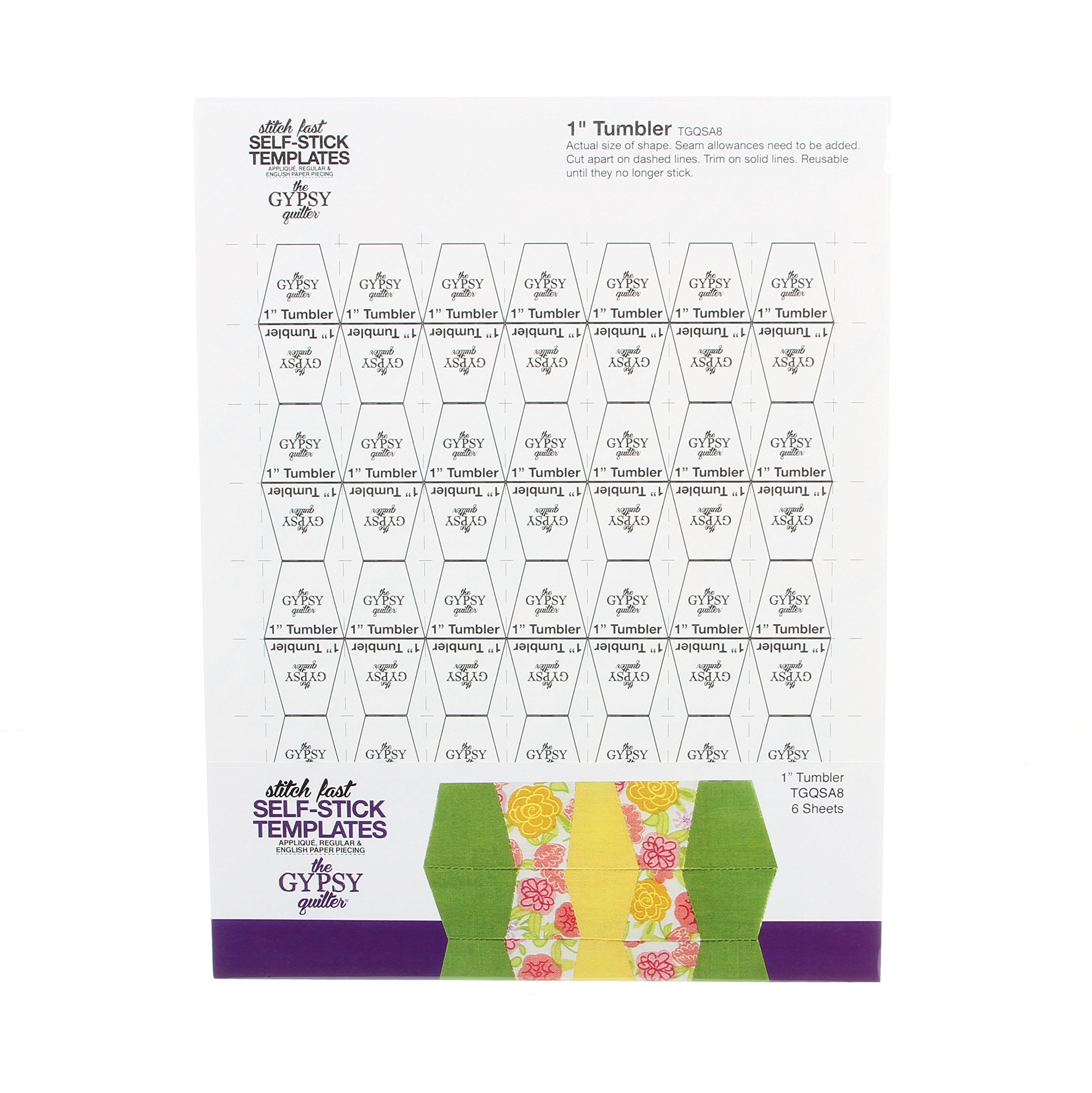 Gypsy Quilter Stitch Fast Self-Stick Template 1 in Tumbler, White