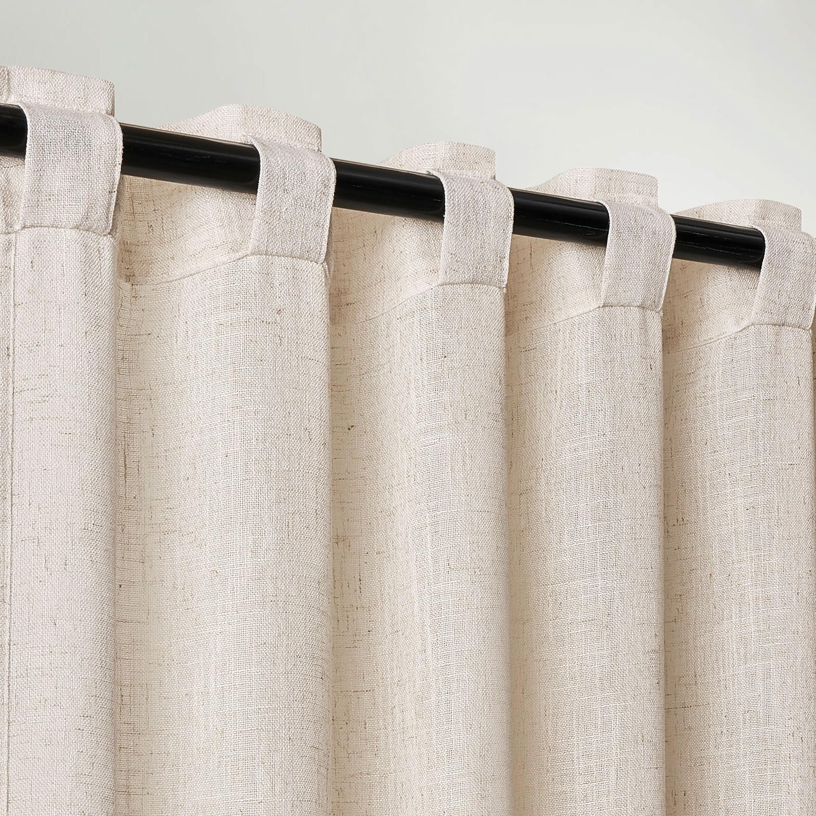 MIULEE Lino Tende Finestre Tenda a Pannello Traslucido Tende Moderne a Vela Trasparente per Porte Balcone Adatte per Soggiorno Camera da Letto 2 Pezzo Set Lino Naturale Bianco 140x260 cm