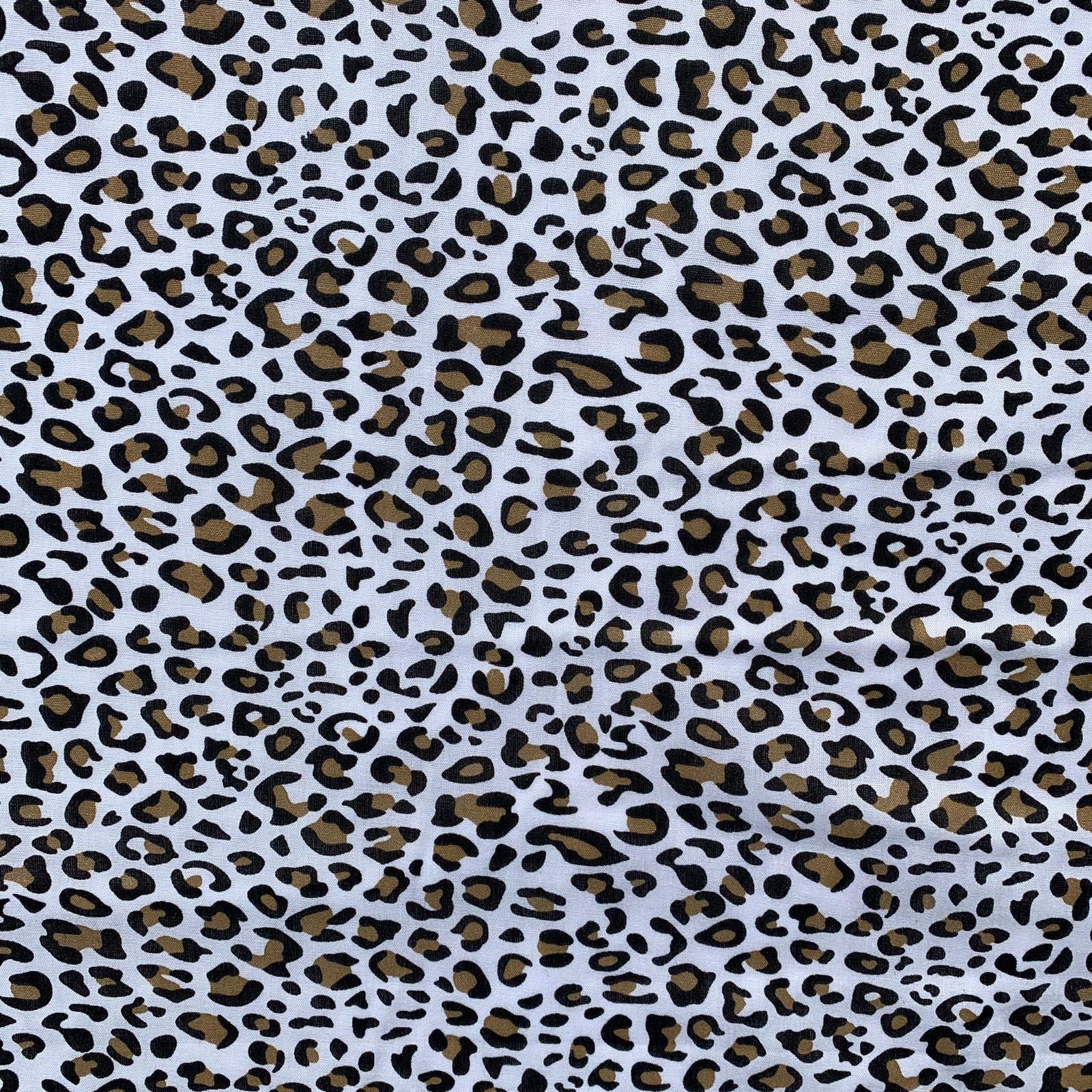 Discover Lifestyle & Fashion Fabrics Leopard Animal Skins Design Novelty Children's Poly Cotton Printed Dress Craft Fancy Dress Fabric Material | 45" - 112 Cm | Sold Per Half Metre (Leopard)