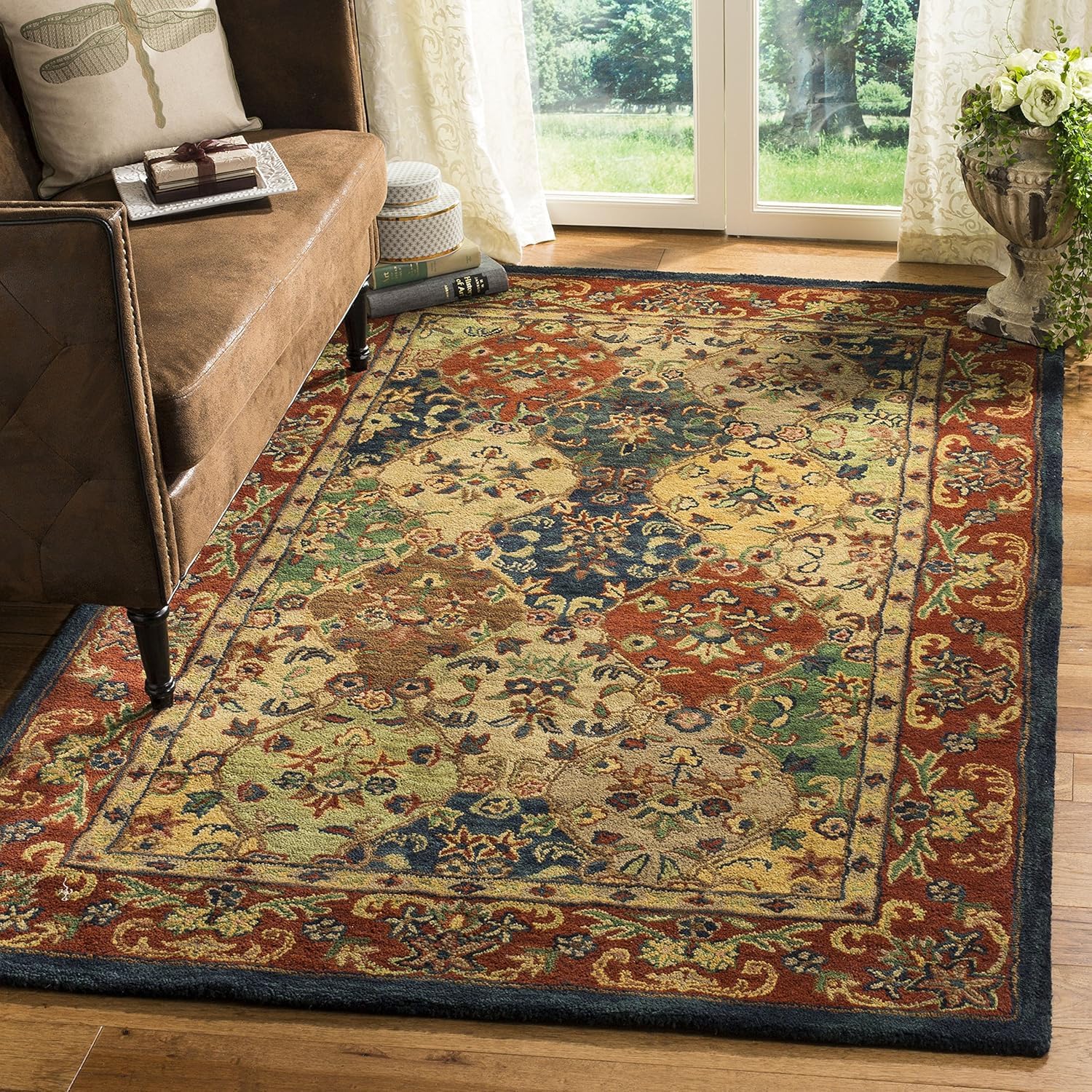 Tapis grand salon 200x300 lavable moquette rectangulaire rouge