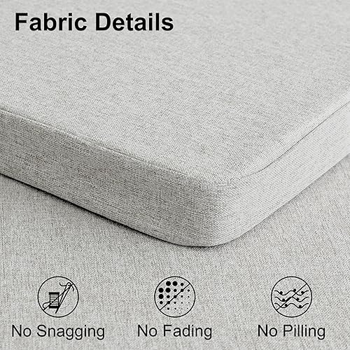 Miniatura 9 de Shinnwa Juego de 2 cojines para sillas de cocina, antideslizantes, con lazos y fundas lavables a máquina, paquete de 2, 17 x 16.5 x 2 pulgadas,