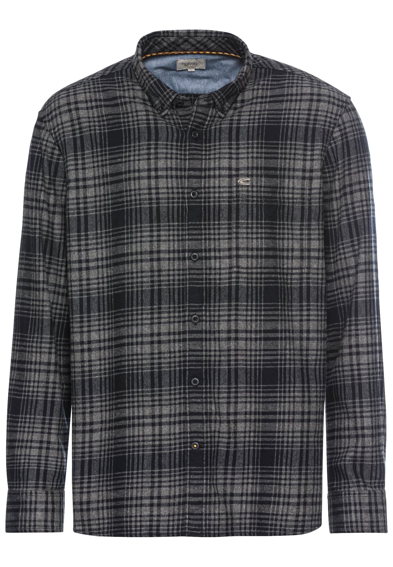 camel active Herren Langarmhemd mit Karomuster