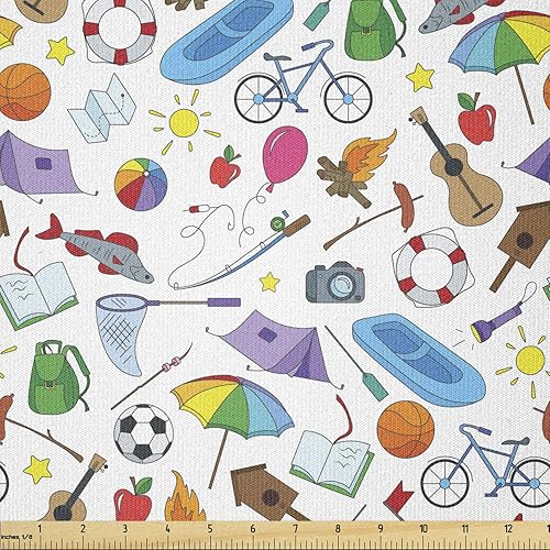 Miniatura 140 de Lunarable Tela suculenta de The Yard, flores en acuarela estilo pintura coloridas flores de primavera tema de jardinería, tela de microfibra