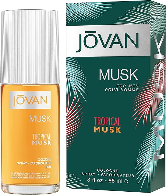 Jovan Tropical Musk Cologne for Men, Multicolor, Aromatic, 88 ml (Pack of 1)