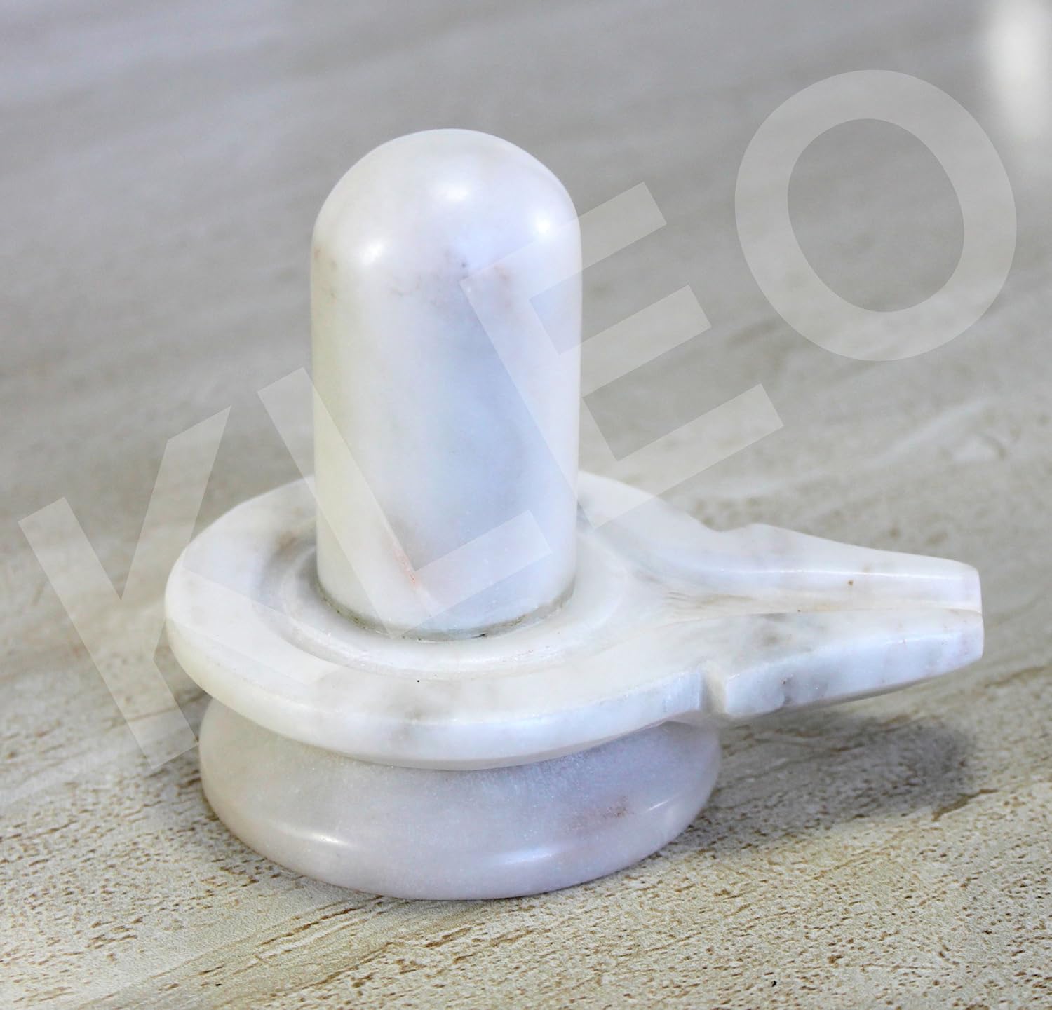 Size 3.5 Color White Marble Stone Shiva Lingam Shiv Ling Idol Murti Statue Baahubali Design Size (3.5 Inches)