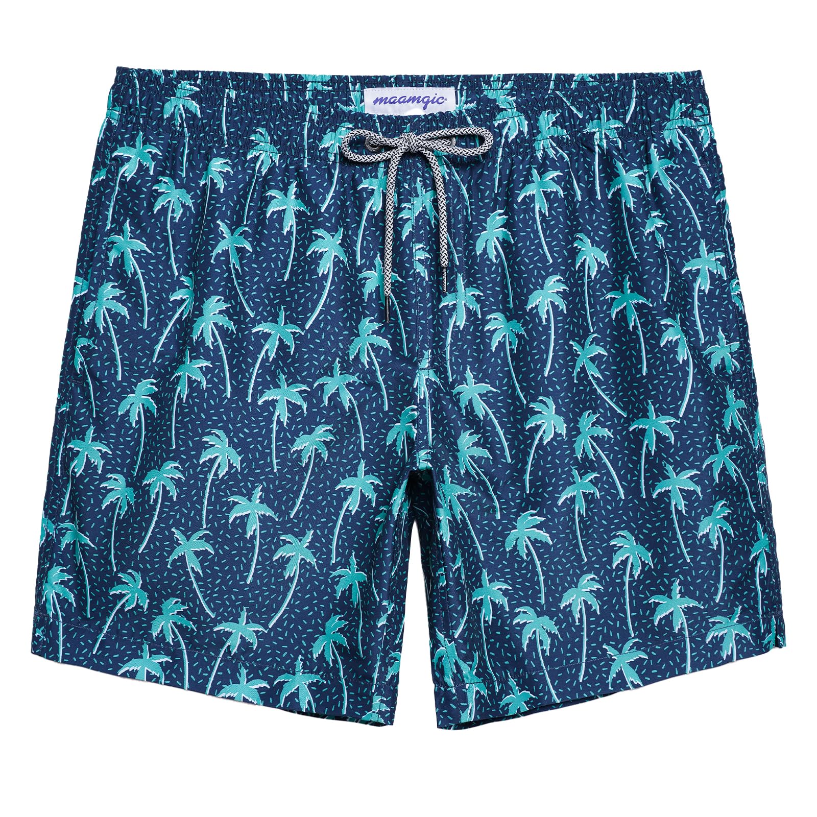 maamgic Mens Swim Trunks Quick Dry Mesh Linner with Pockets 7" Beach Shorts
