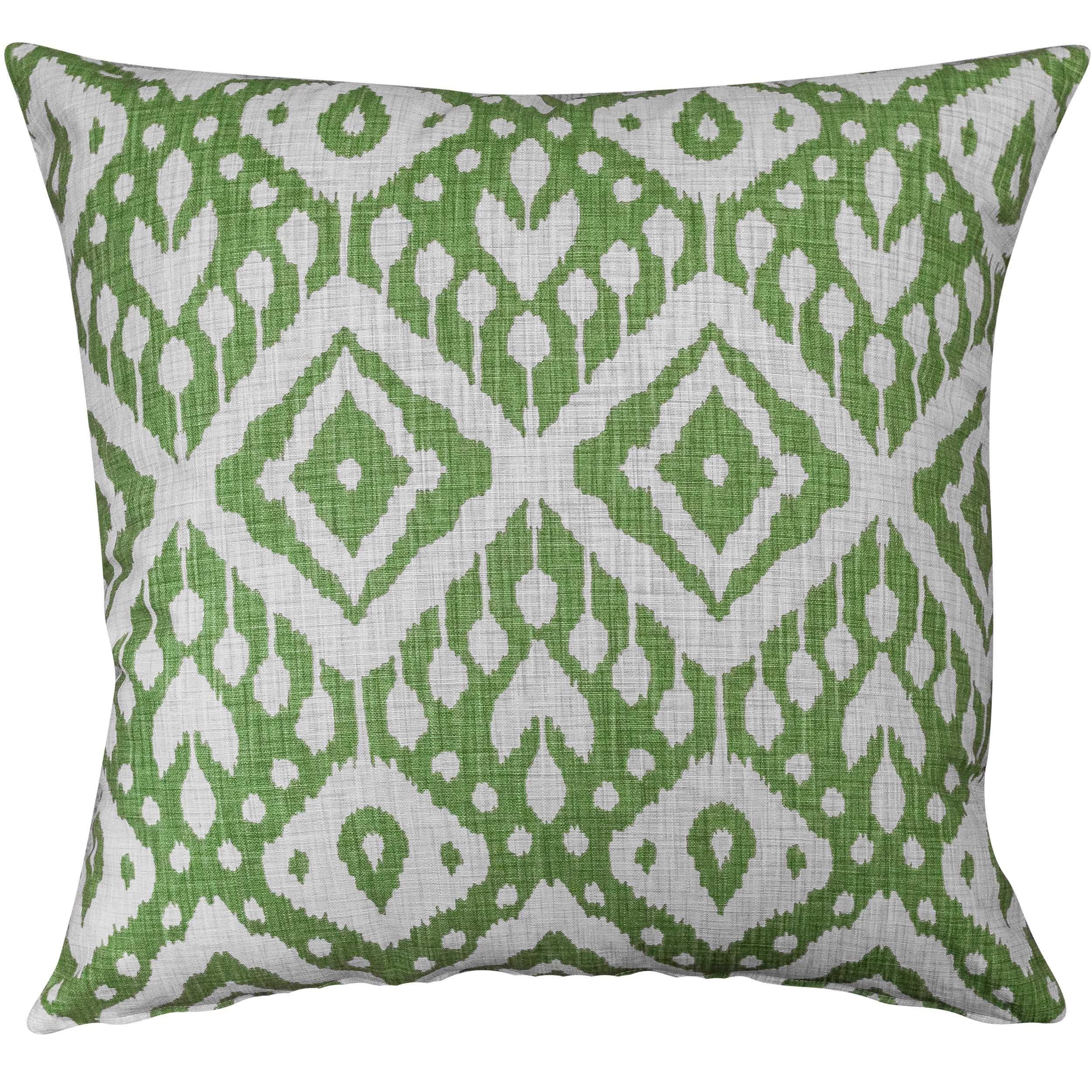 Linen Loft Green Moroccan Kilim Print Extra-Large Cushion Cover In Forest Traditional Geometric Design Of Turkish Style Diamonds. 23X23 Xl Square Cushion Cover Only.