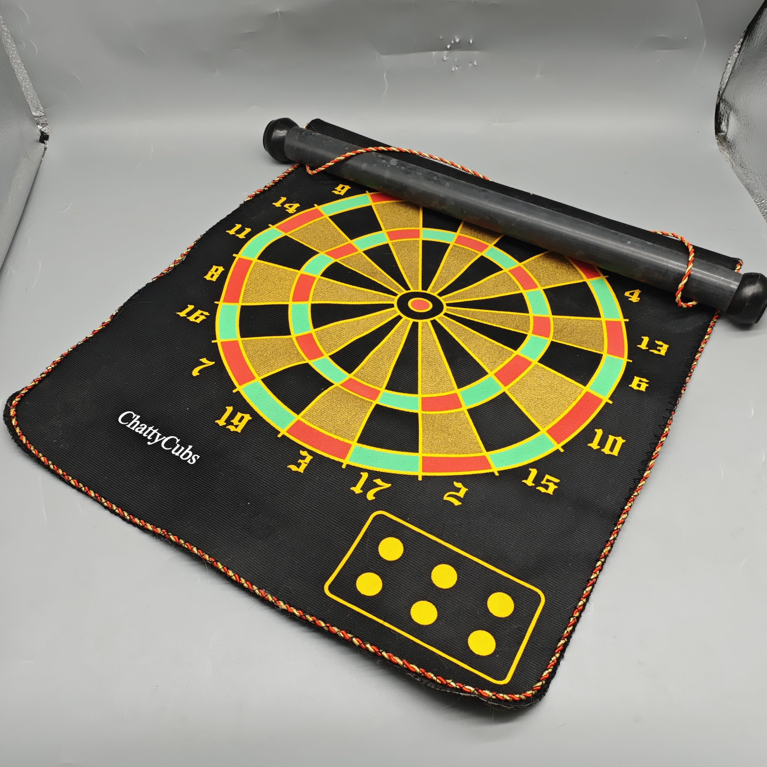 ChattyCubs Dart Boards, Magnetic Target Board with Clear Numbers & Vibrant Colors, Durable Velvet Surface, Threaded Edging, Safe Design Without Darts