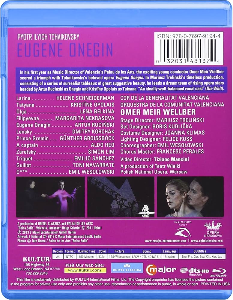Amazon.co.jp: Eugene Onegin [Blu-ray] : P.I. Tchaikovsky