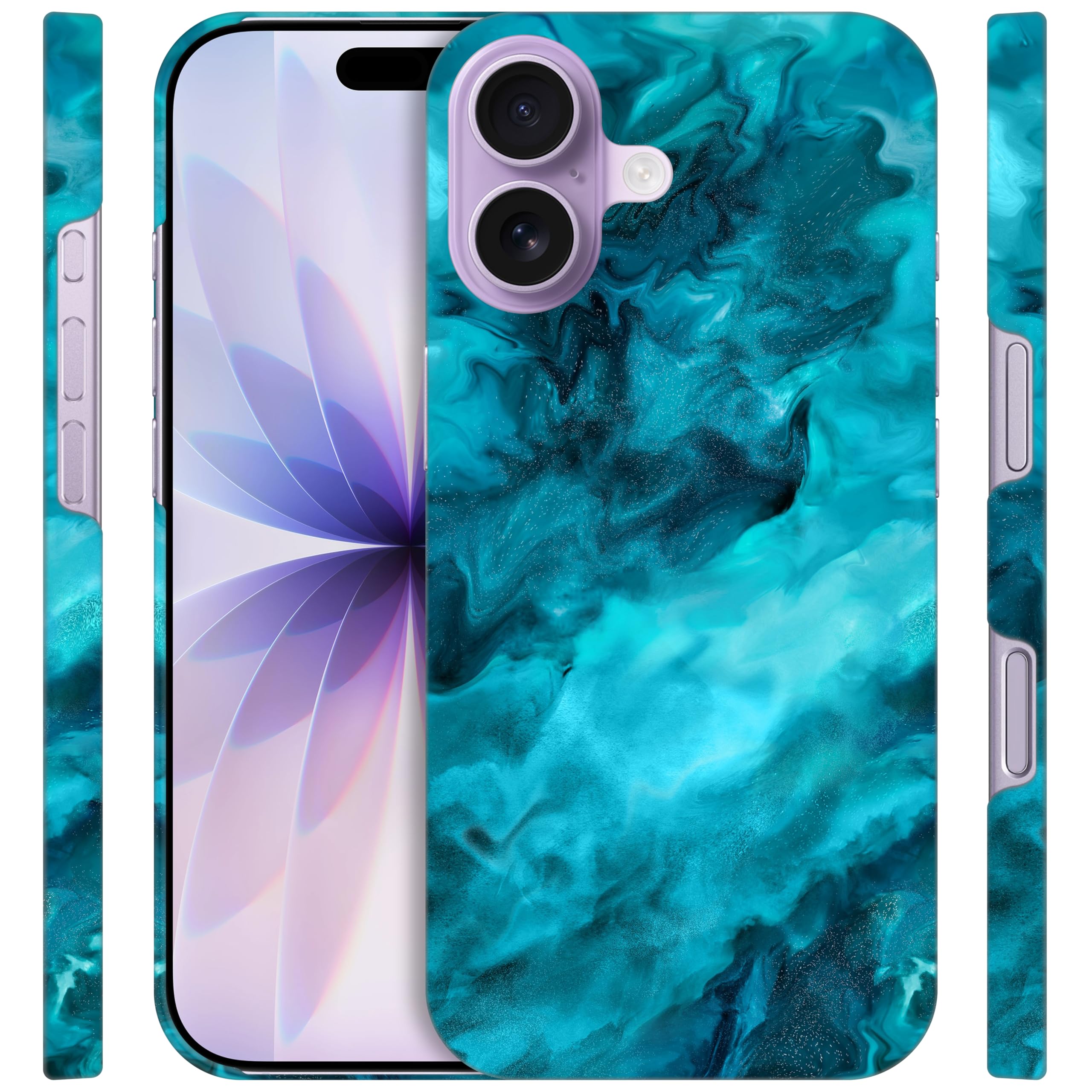 Coque pour iPhone 17 GlamCase en plastique dur imprimé bleu sarcelle - 8