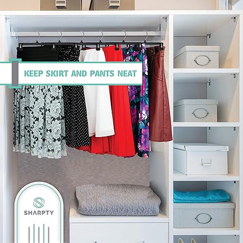 Miniatura 3 de Sharpty Perchas para pantalones y faldas  Perchas de armario para pantalones cortos, camisas, jeans, vestidos, pantalones deportivos, abrigos, ropa,