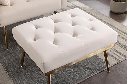 Miniatura 8 de Tumbona de terciopelo 2 en 1 para interiores con otomana, moderno sofá cama con 3 ángulos reclinables, reposabrazos, silla convertible para sala de